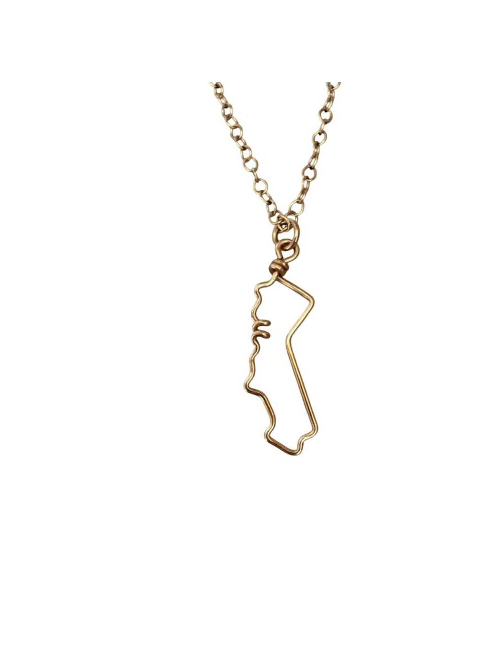 California State Outline Necklace 14K Gold-Filled 17.5 Inches Minimalist Chain